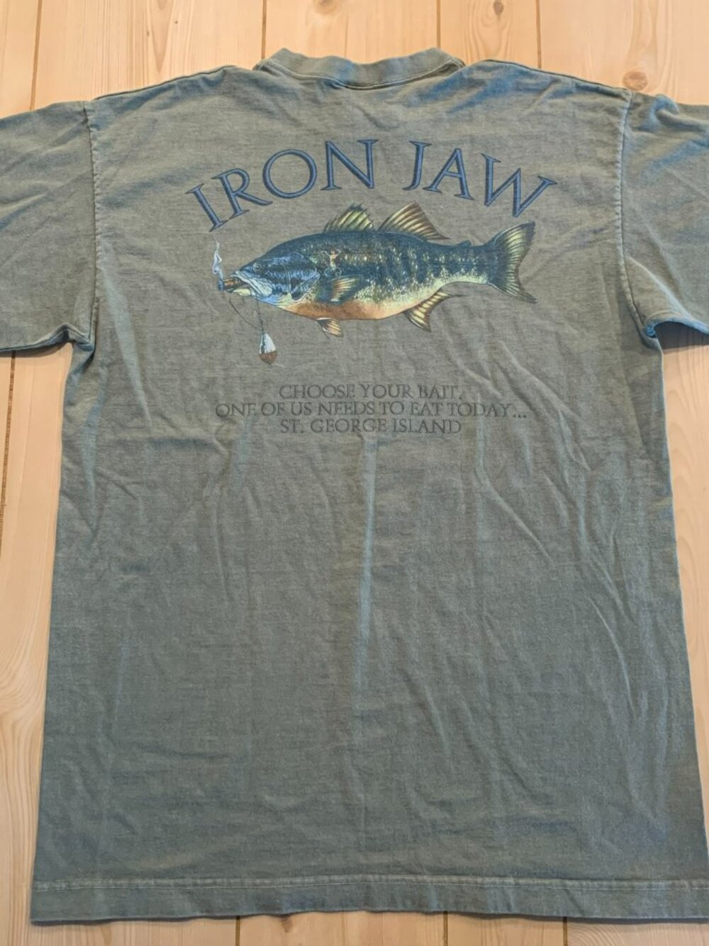 Vintage 90s Sea Dog Sportswear Iron Jaw St. George Island Fishing T-Shirt Size L